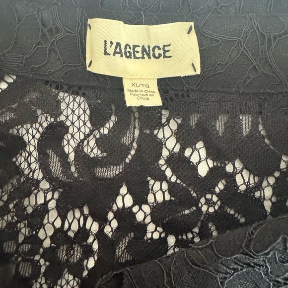 L'AGENCE Kaiya 3/4 Sleeve Black Lace Dress - Size X-Large - Picture 9 of 12